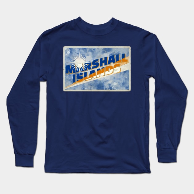 The Marshall Islands vintage style retro souvenir Long Sleeve T-Shirt by DesignerPropo